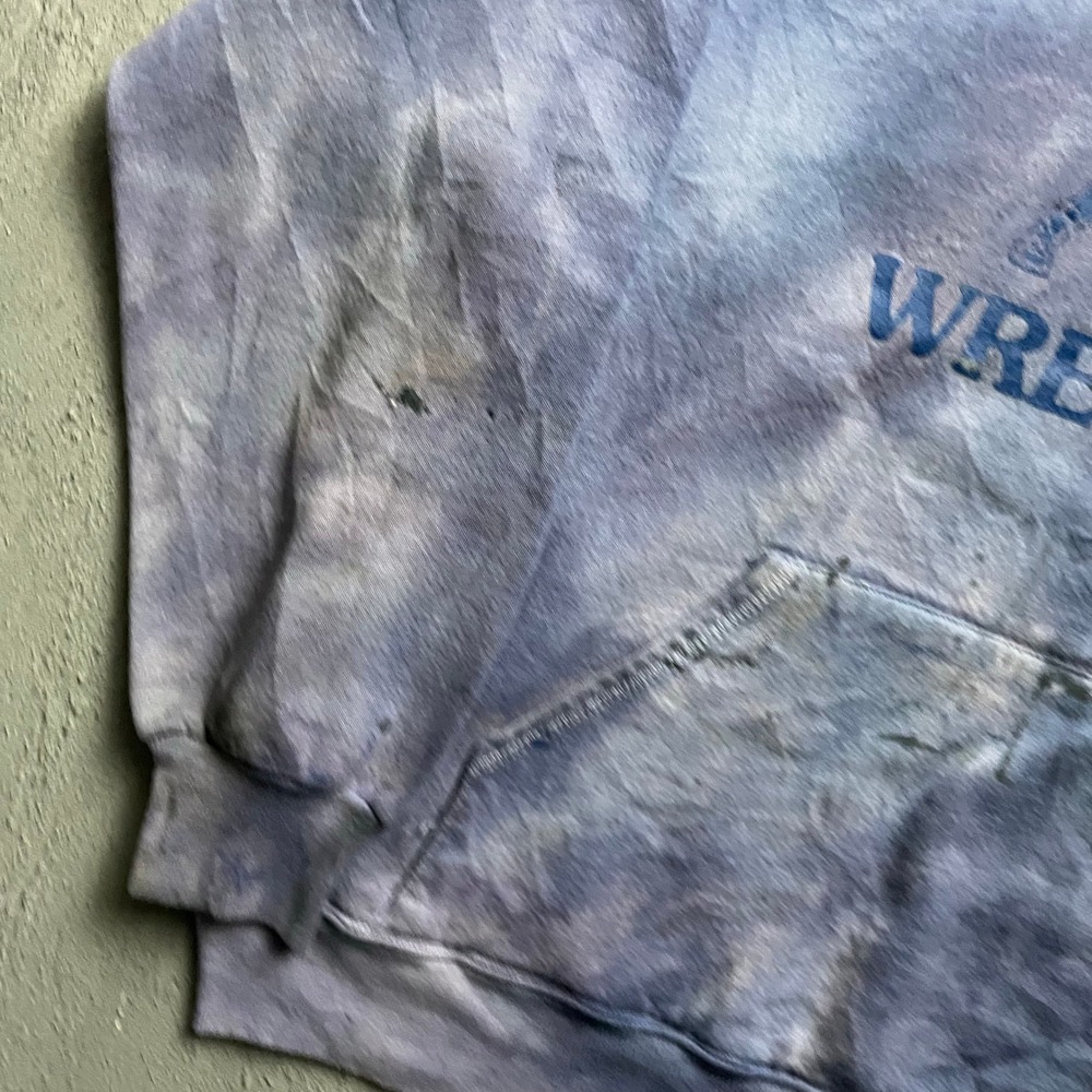 Vintage Bedford Wrestling Hoodie Mens XL Purple 1990s Tie Dye - Picture 7 of 14